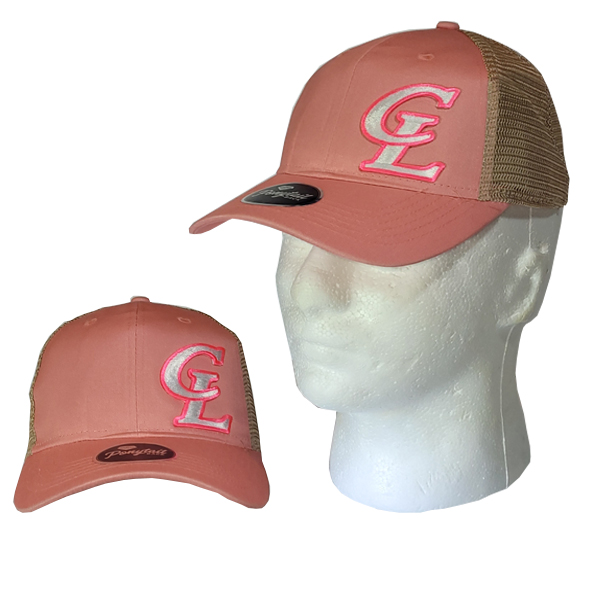 pink polytail hat