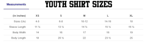 youth size chart